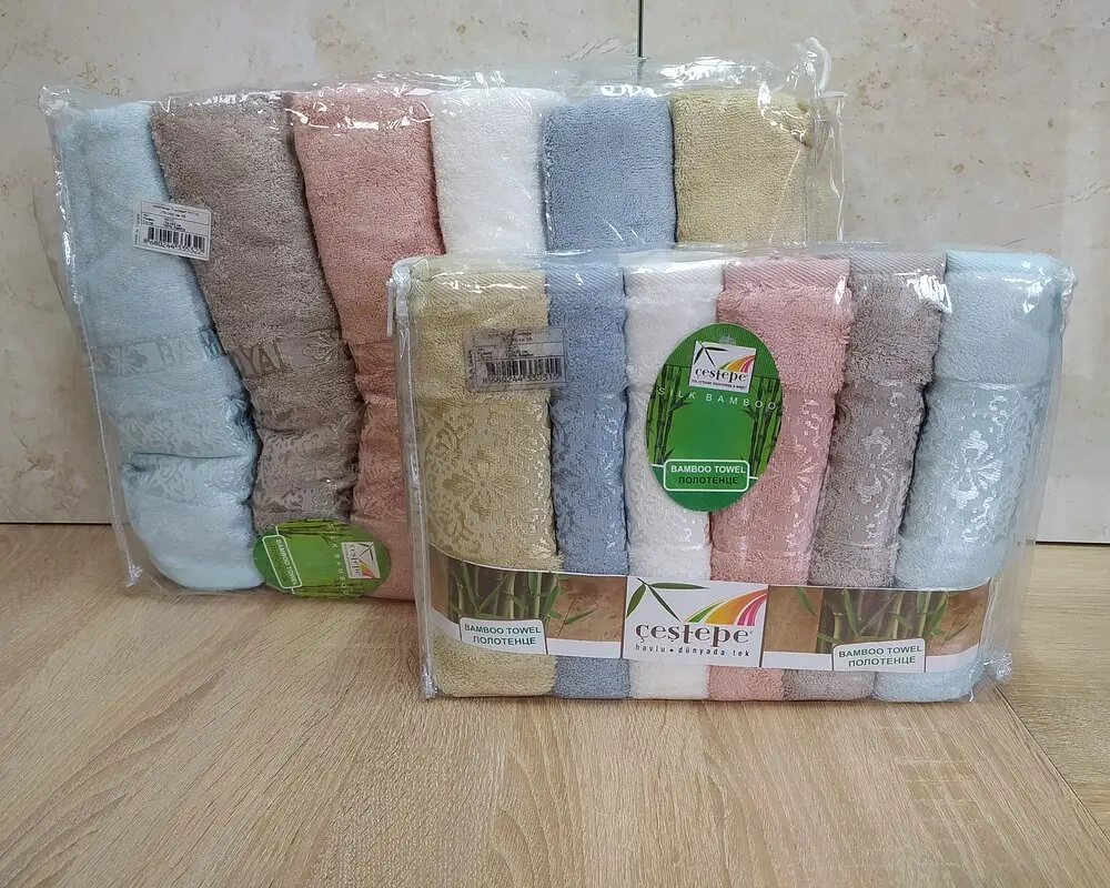 Набір турецьких махрових рушників Cestepe 50х90 6 штук + 70х140 6 штук Bamboo Royal - фото 4