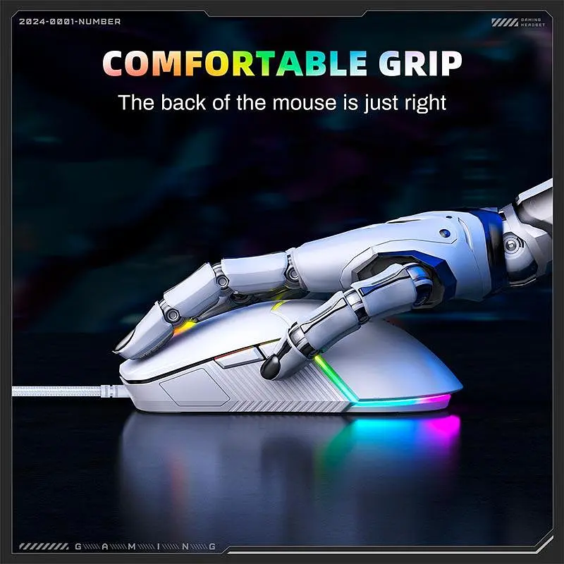 Миша Onikuma RGB Wired Gaming Mouse CW929 6400 DPI ігрова чорна - фото 2