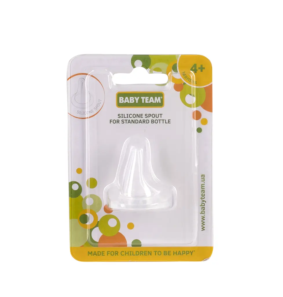 Силиконовый спаут Baby Team, для стандартных бутылочек, от 4 мес., для густого питания (2100) - фото 2
