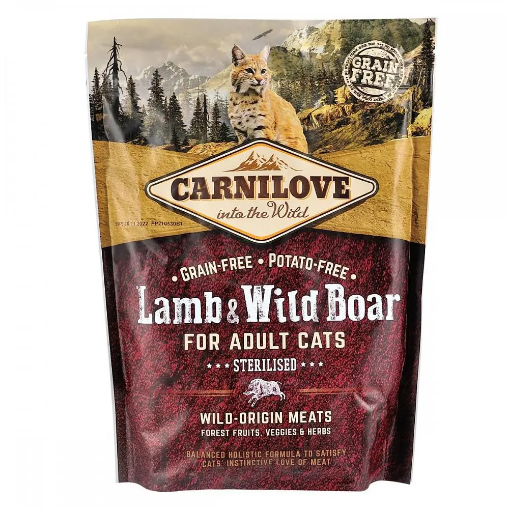 Сухий корм Carnilove Cat Lamb & WildBoar Sterilised 0.4 кг з ягнятком та м'ясом кабана для стерилізованих кішок - фото 4