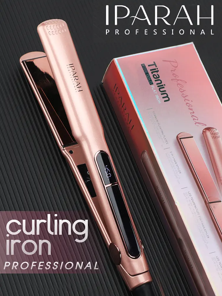 Плойка для волосся IPARAH PROFESSIONAL STRAIGHTENER Плойка для локонів, Стайлер для волосся, Утюжок для вирівнювання волосся з температурним контролем 140-230°C 50 Вт Pink - фото 2