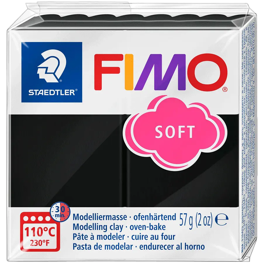 Пластика для біжутерії Soft Чорна 57 г Fimo (4006608809898)