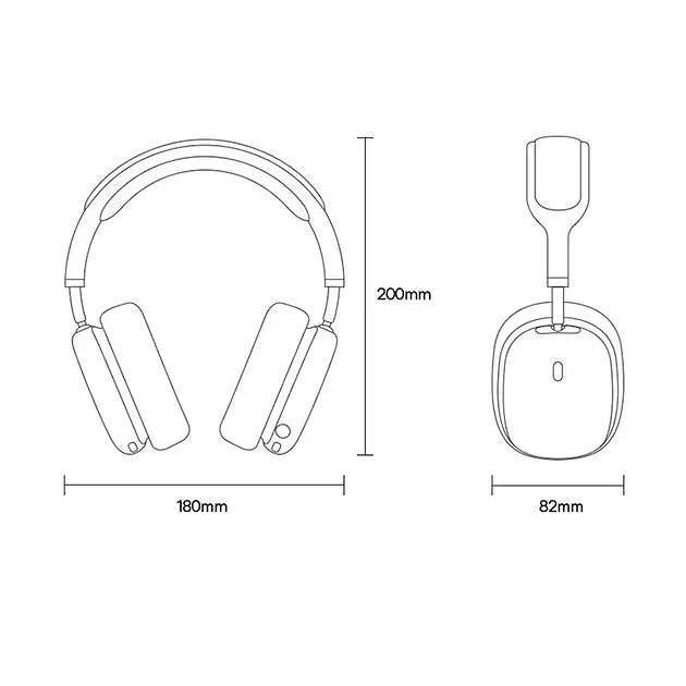 Бездротові навушники Baseus Bowie H2 Noise-Cancelling Wireless Headphone, ANC, ENC, BT5.2, 300mAh, 30h, (NGTW260013) grey - фото 5