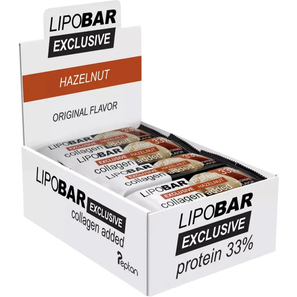 Батончик протеїновий Lipobar Exclusive Фундук 20 шт. x 50 г