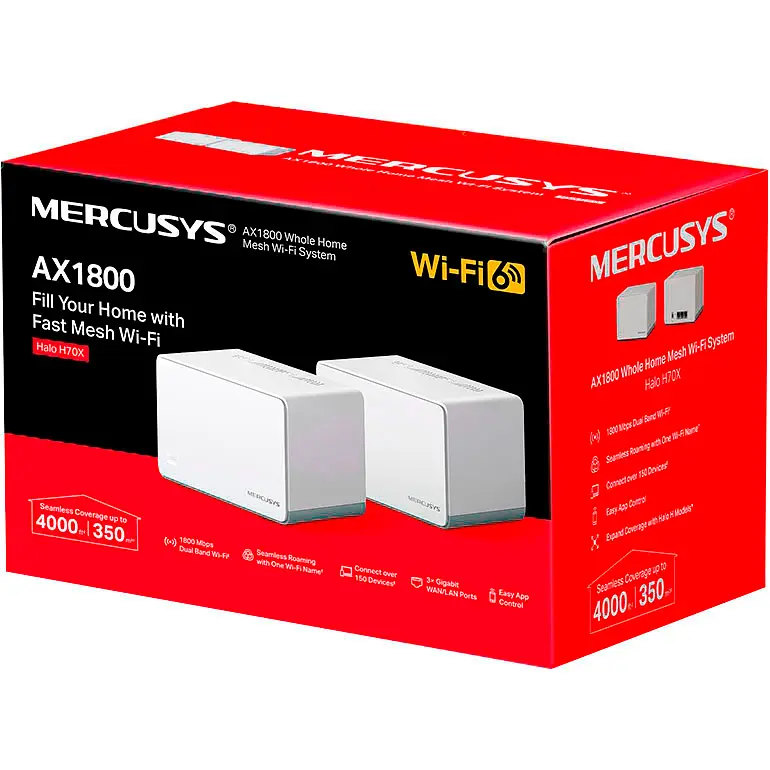 Wi-Fi Mesh система Mercusys Halo H70X 2-pack [104078] - фото 4