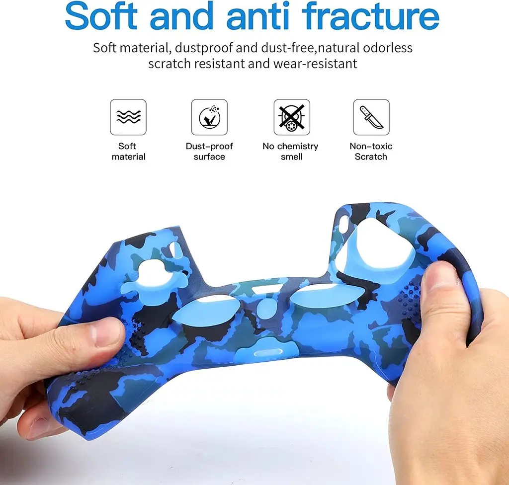 Чохол на геймпад Silicone Case для Sony DualSense Blue Camouflage [71181] - фото 2