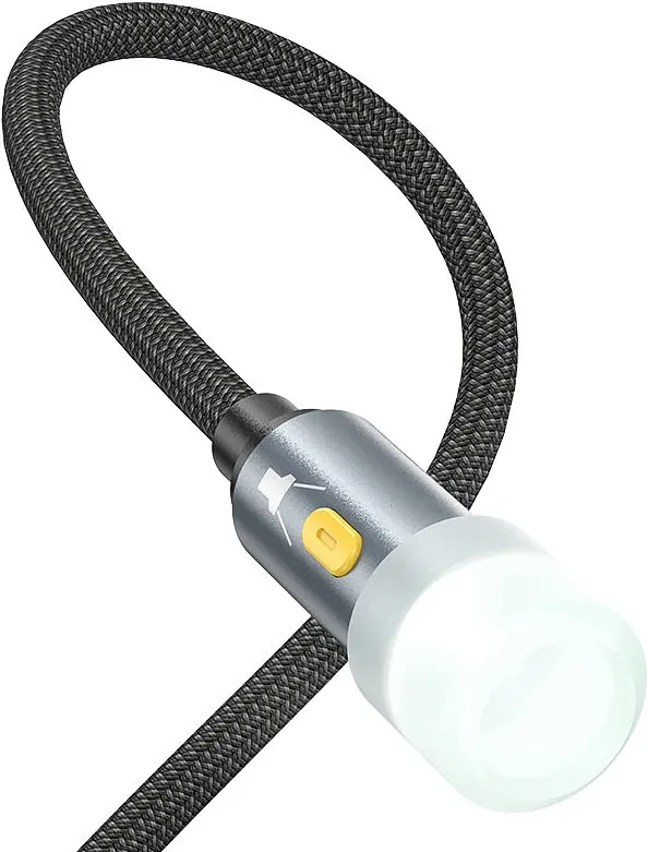 Ліхтарик на кабелі з адаптером Hoco UA38C USB/Type-C to LED Light Adapter Cable black - фото 3