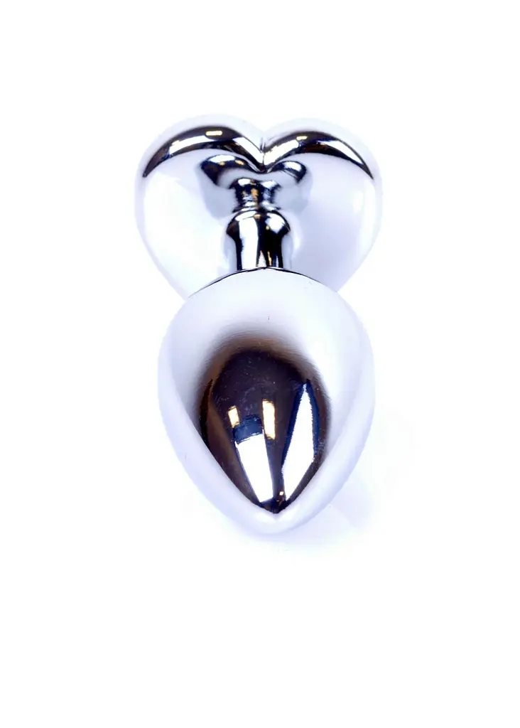 Анальна пробка B - Series HeavyFun Jewellery Silver Heart, 7 см (червоний) - фото 4