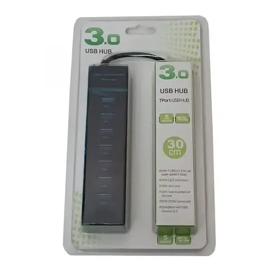 Хаб концентратор UKC на 7 портів USB 3.0 P-304 Чорний - фото 2