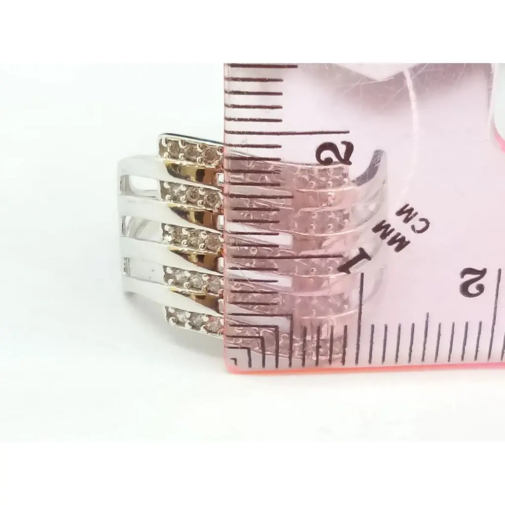 Срібне кільце Імперія золота з фіанітами. КВ714С 18,5 - фото 6