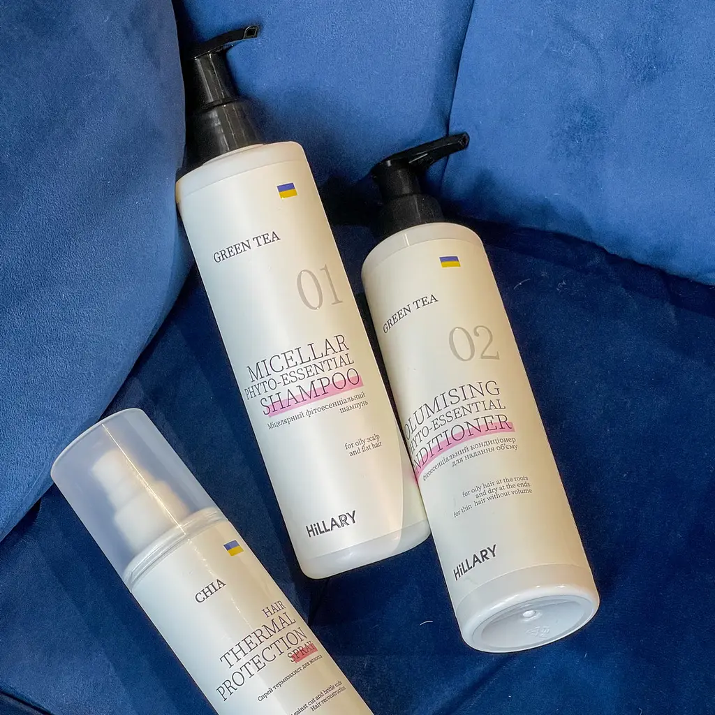 Энзимный пилинг для кожи головы + Набор для жирного типа волос Green Tea Phyto-essential Hillary - фото 2