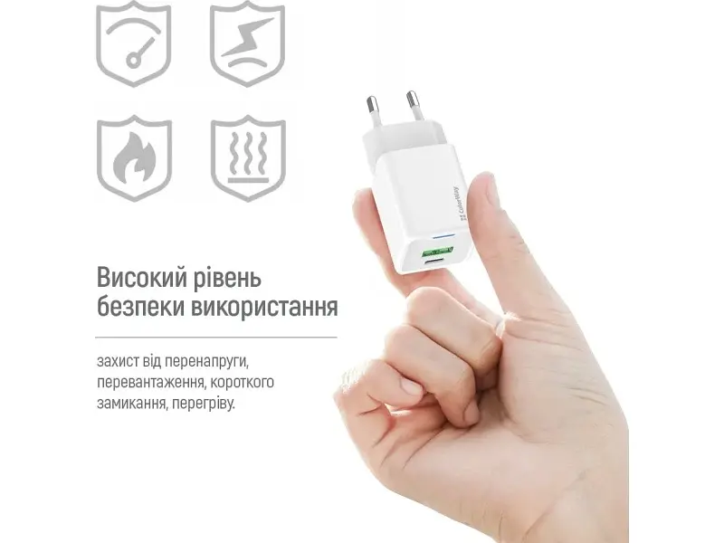 Мережевий зарядний пристрій ColorWay CW-CHS053PDC-WT - фото 7