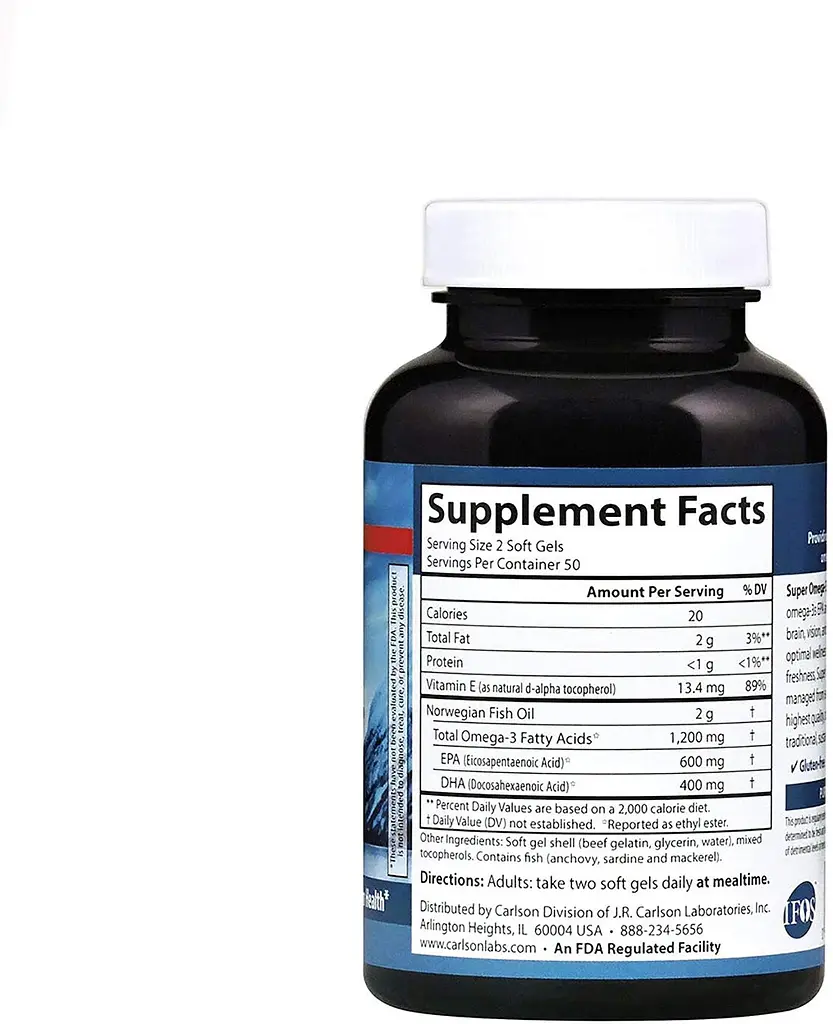 Омега-3 риб'ячий жир Carlson Omega-3 Gems Fish Gel 1200 мг 100 капс - фото 2