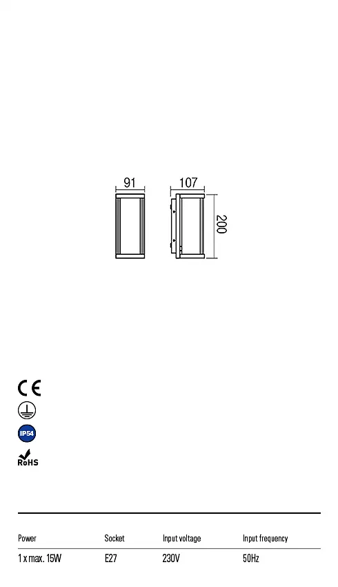 Бра вуличне VITRA AP E27 1X15W IP54 BK (5.1.1) Redo 9107 - фото 3