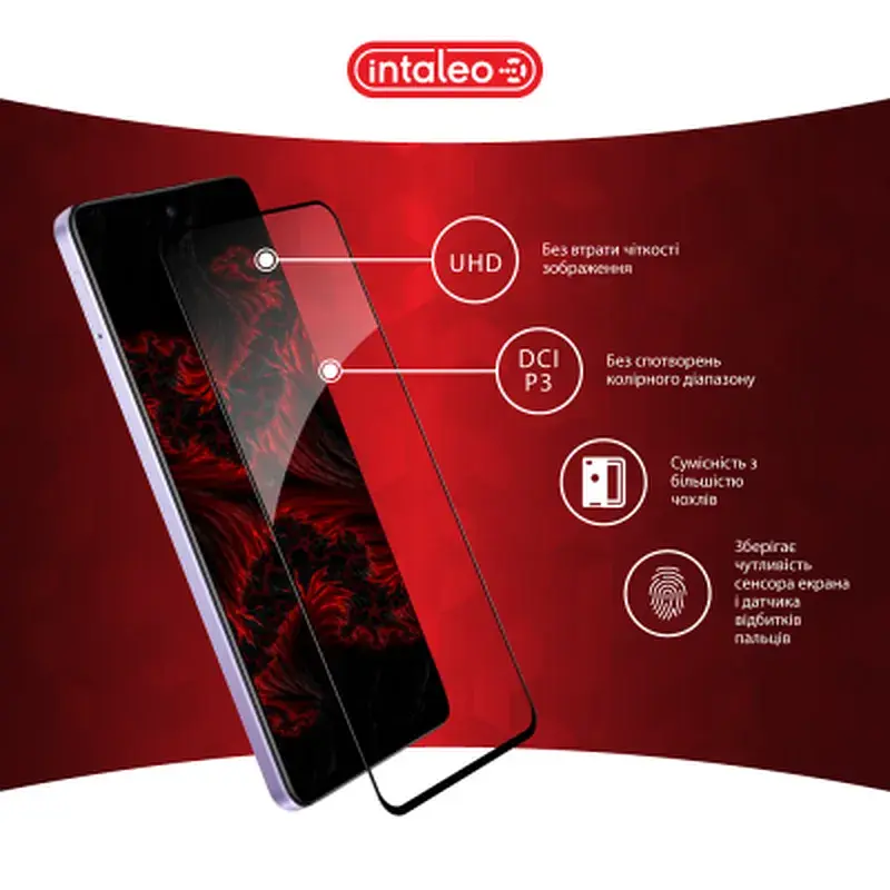 Скло захисне Intaleo Full Glue Oppo A3 5G Black (1283126598760) - фото 4