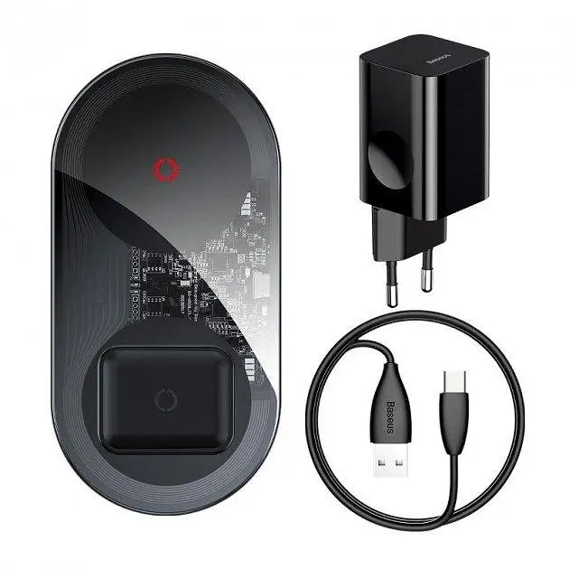 Беспроводное зарядное устройство для Baseus Simple Turbo Edition 2 in 1 (Phone + Watch) 24W TZWXJK-B01 Black - фото 5