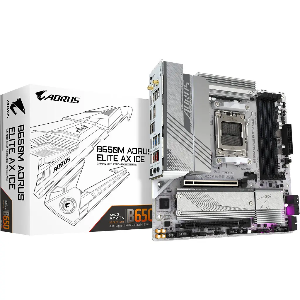 Материнська плата GIGABYTE B650M AORUS ELITE AX ICE (B650M A ELITE AX ICE) - фото 6