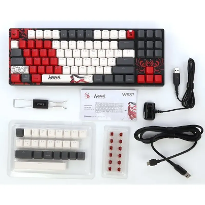 Клавіатура A4Tech Bloody WS87 Naraka Wireless/Bluetooth Black/Red (4711421001113) - фото 8