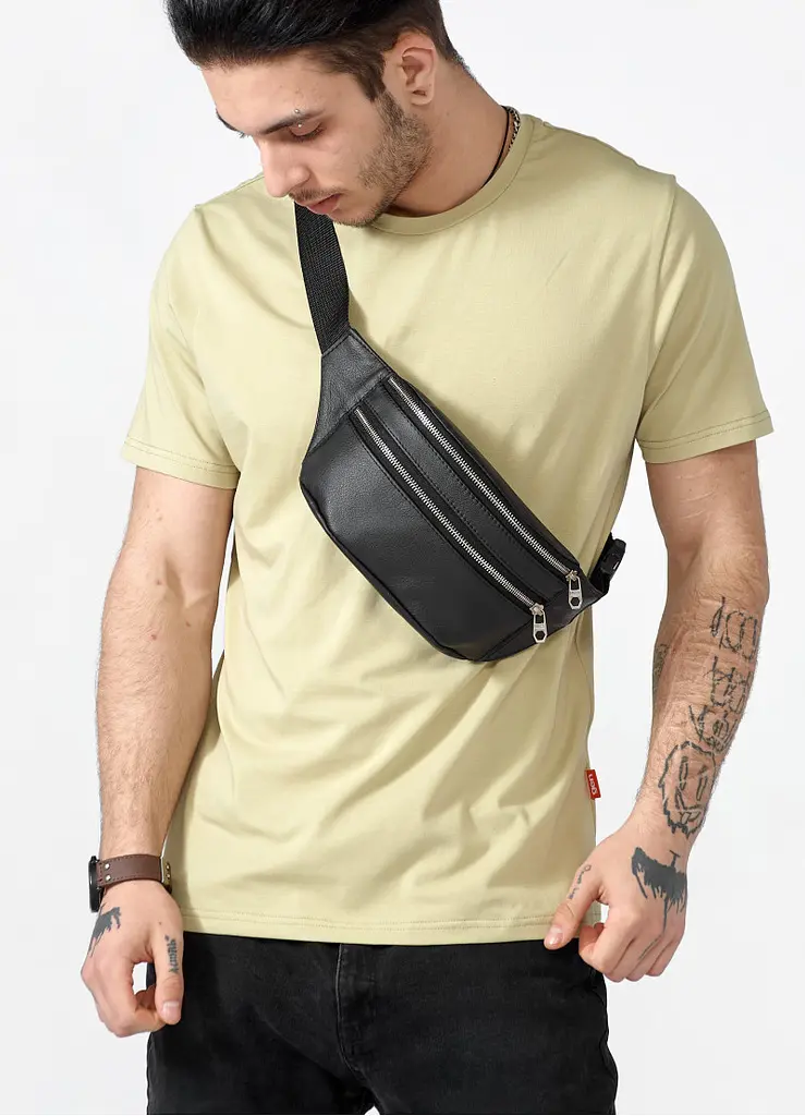 Мужская сумка бананка Sambag Tirso BTS черный 31 × 12 × 5 см (81333001m) - фото 6