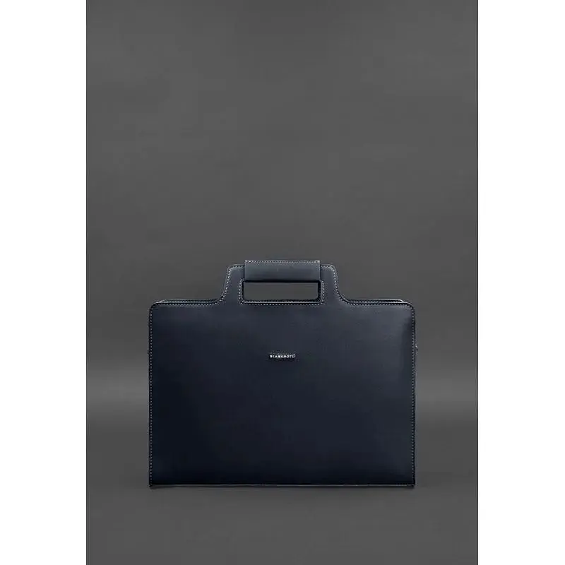Сумка для ноутбука та документів BlankNote Жіноча шкіряна 15 Dark Blue (BN-BAG-36-navy-Blue) - фото 3