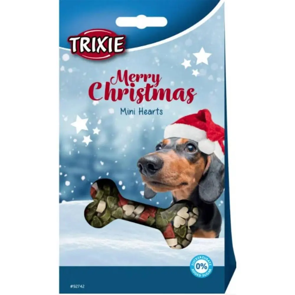 Ласощі для собак Trixie Mini Hearts, різдвяні сердечка з куркою, 140 г