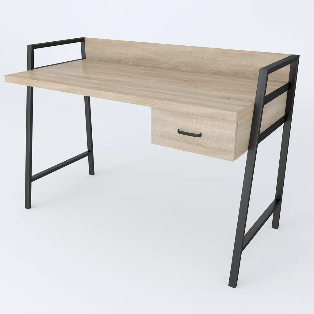 Письмовий стіл Ferrum-decor 750x1200x600 Чорний метал ДСП Дуб Сонома 32 мм (FRD-103446) - фото 3