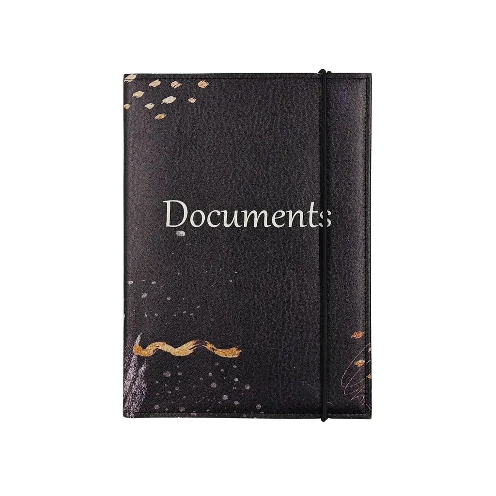 Органайзер для документів А5 чорний, папка Documents на гумці