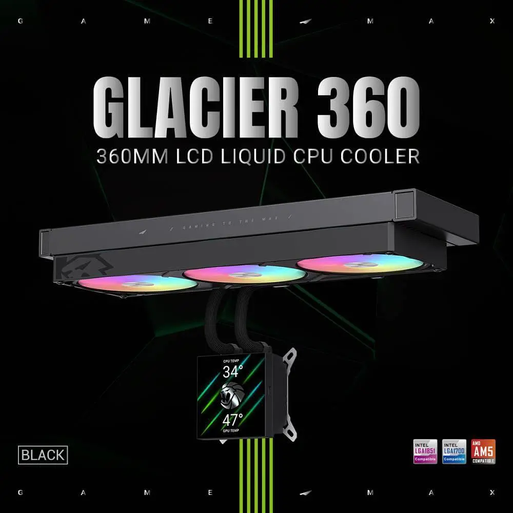 СВО GameMax Glacier 360 LCD Black (GLACIER 360 LCD BK) - фото 13