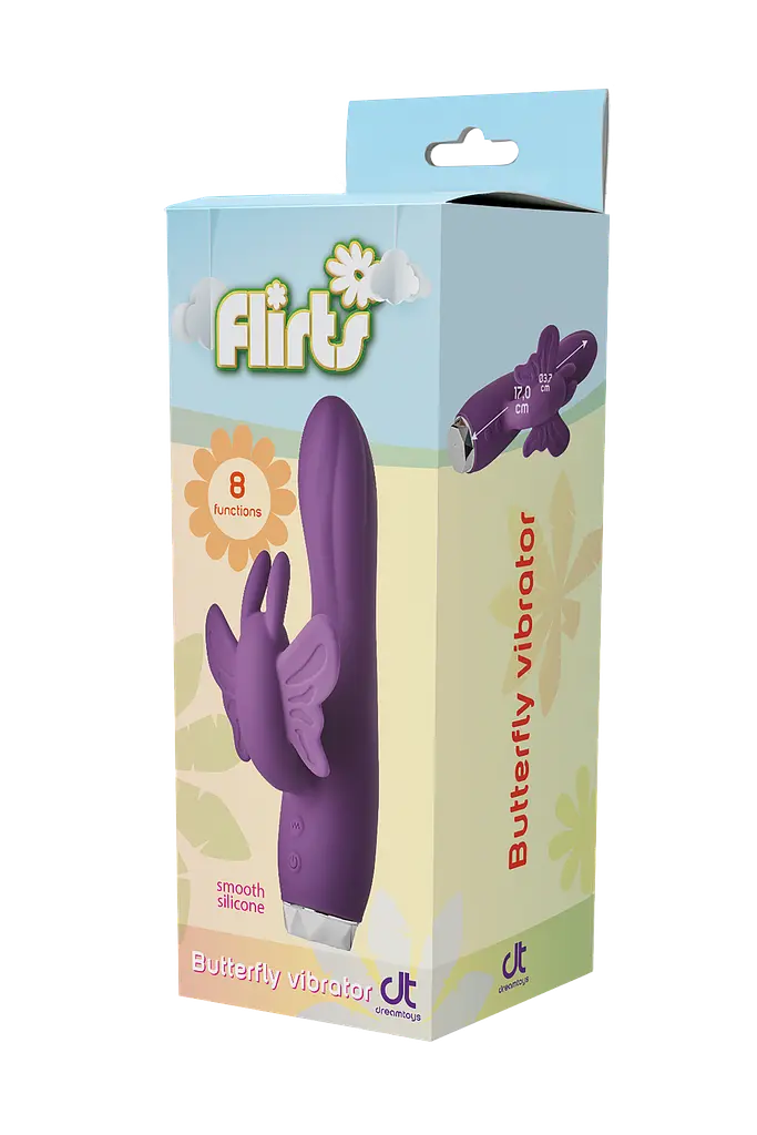 Вібратор-кролик Dream Toys Flirts Butterfly, 17 см фіолетовий - фото 7