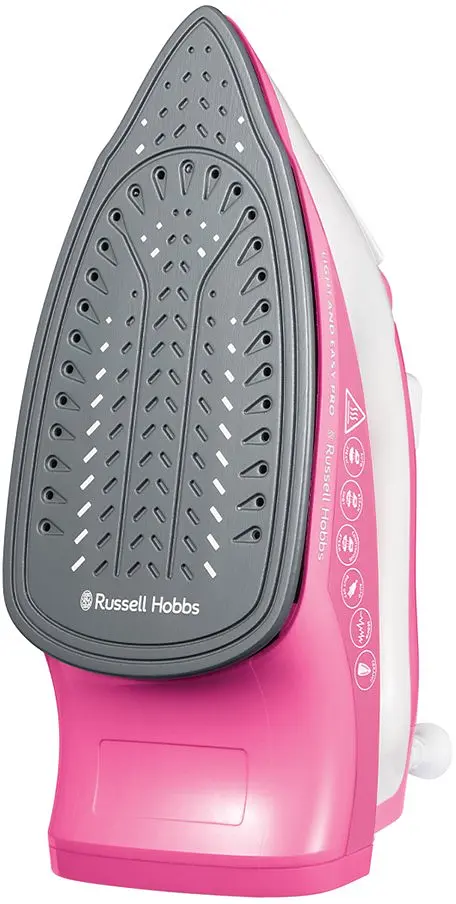 Russell Hobbs Праска Light&Easy Pro, 2600Вт, 240мл, паровий удар -130гр, постійна пара - 40гр, керам. підошва, біло-рожевий - фото 3