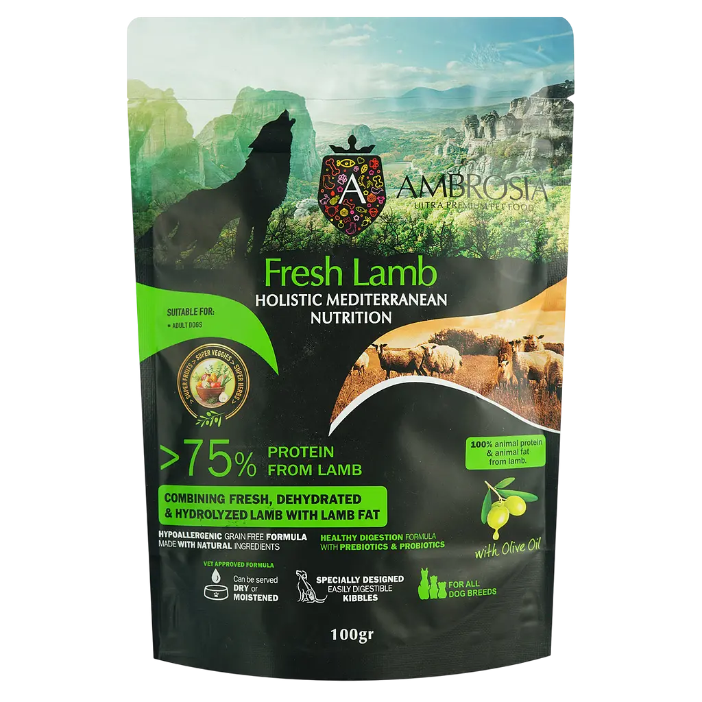 Набор сухого дегустационного корма для собак Ambrosia Mediterranean 600 г (6 шт. х 100 г) - фото 3