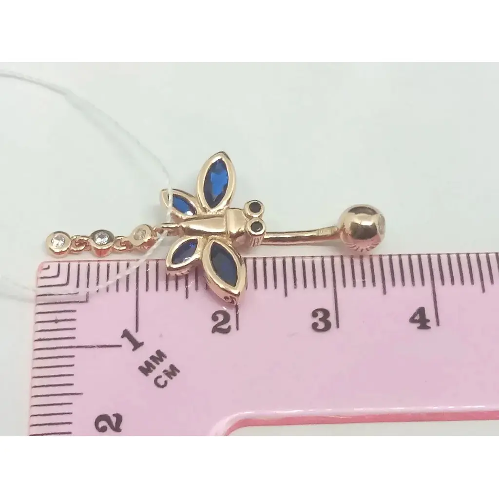 Серебряная серьга для пирсинга пупка Silvex 925. ПР3ФОС/015 - фото 3