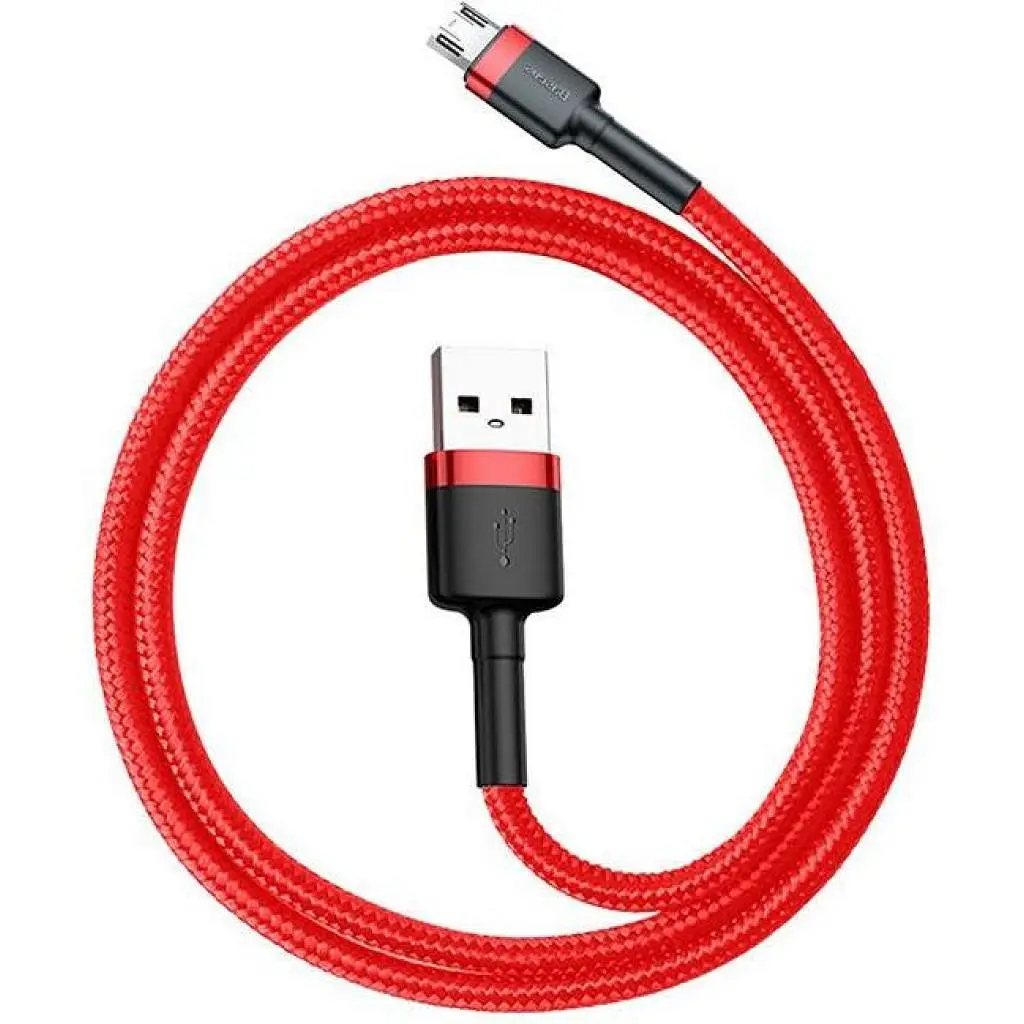 Дата кабель USB 2.0 AM to Micro 5P 1.0m Cafule 2.4A red+red Baseus (CAMKLF-B09) - фото 2