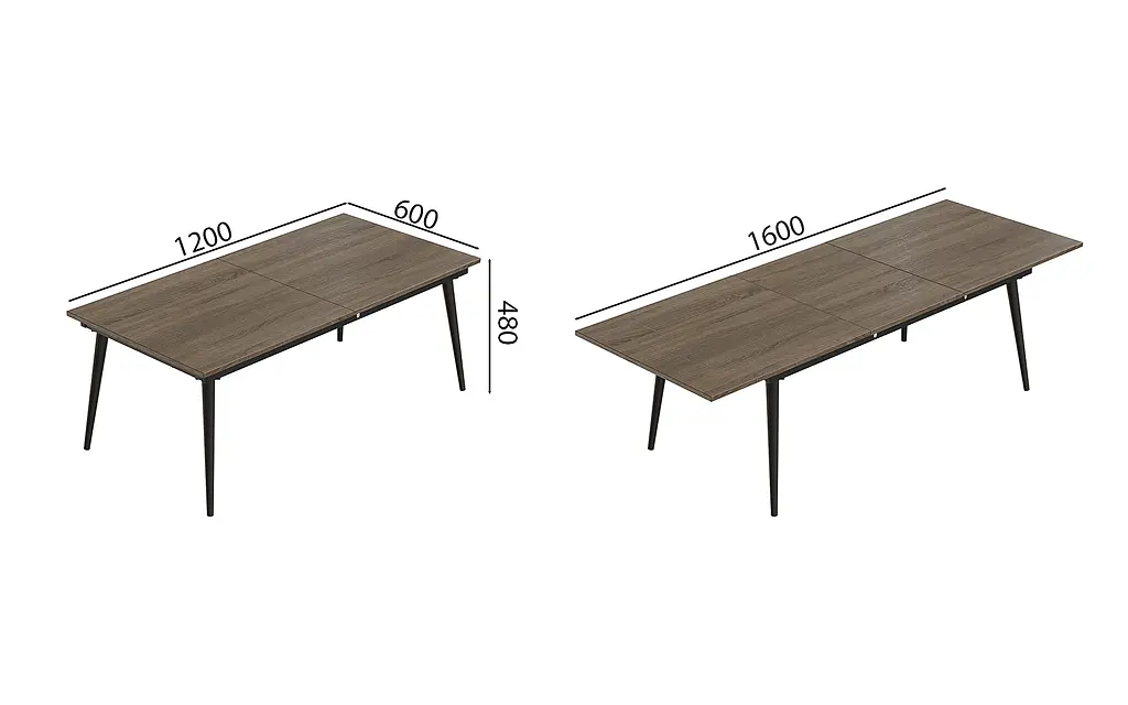Стол журнальный трансформер Dandi Small Ferrum-decor 45x120(160)x60 Черный металл ДСП Дуб Сонома Трюфель 16 мм (FRD-106789) - фото 5