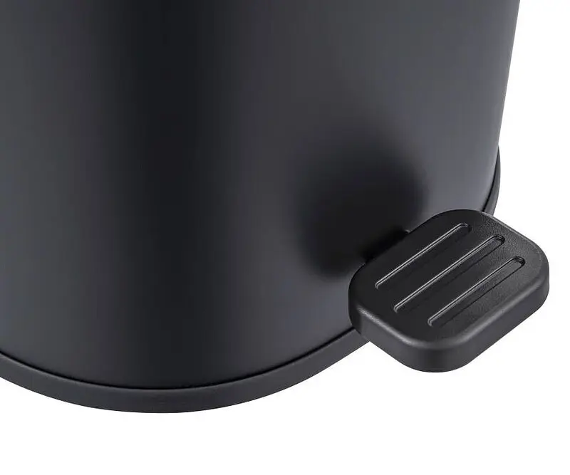 Відро для сміття з плавним закриттям овальне Zerix Prime-TC0105 5л Black ZX5902, Чорний матовий - фото 2