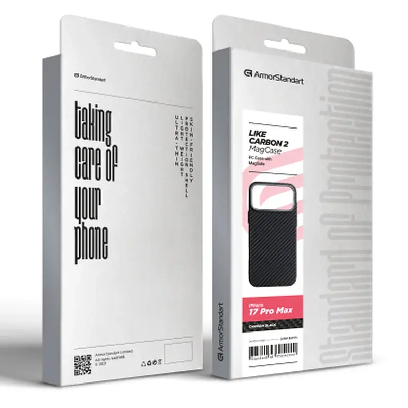 Чохол до мобільного телефона Armorstandart LikeCarbon2 MagCase Apple iPhone 17 Pro Max Carbon Black (ARM86259) - фото 8