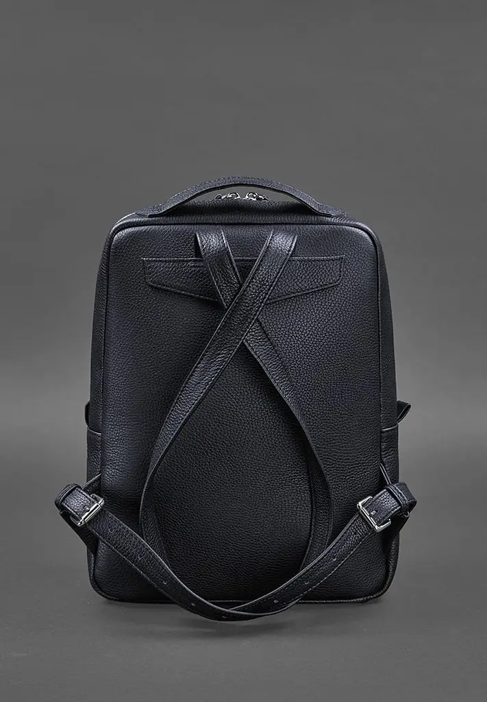 Шкіряний міський жіночий рюкзак на блискавці Cooper темно-синій флотар - фото 5