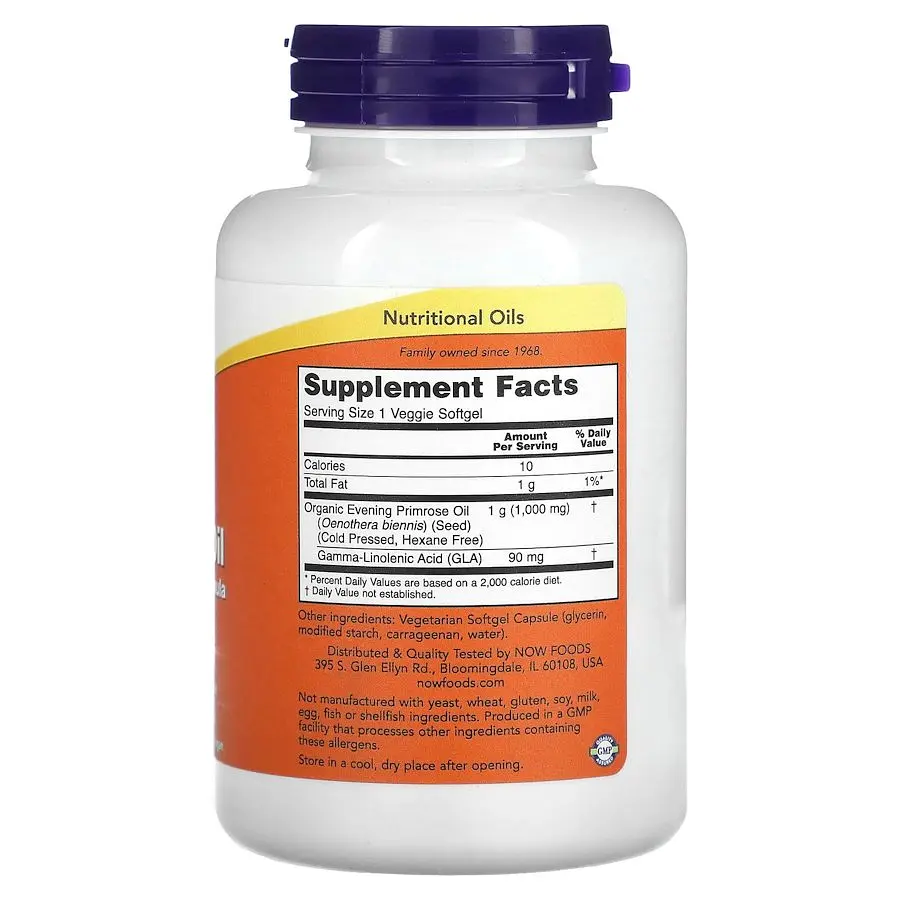 Олія примули вечірньої NOW Evening Primrose Oil 1000 mg, 90 вегакапсул - фото 2