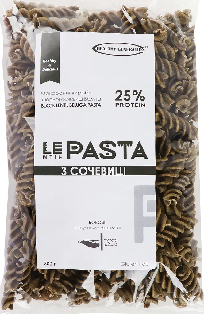 Макаронные изделия Healthy Generation LEntil Pasta из черной чечевицы Спираль 300 г - фото 4