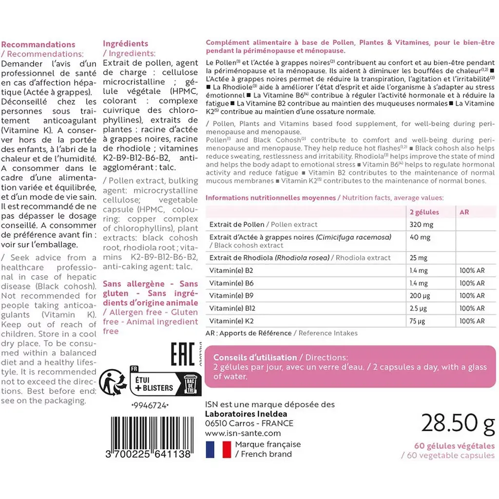 Комплекс Ineldea Menogyne Пре-менопауза и менопауза 60 капсул - фото 2