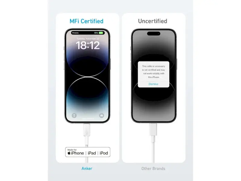 Кабель Lightning ANKER 322 USB Type-C to Lightning 1.8m Black (A81B6G11) - фото 4
