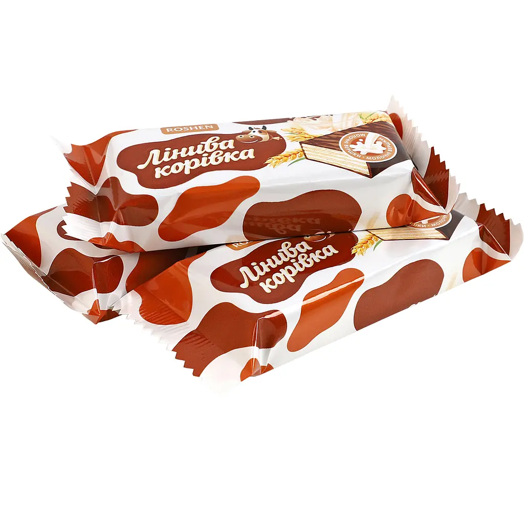 Вафлі Roshen Лінива корівка глазуровані з молочною начинкою 1 кг