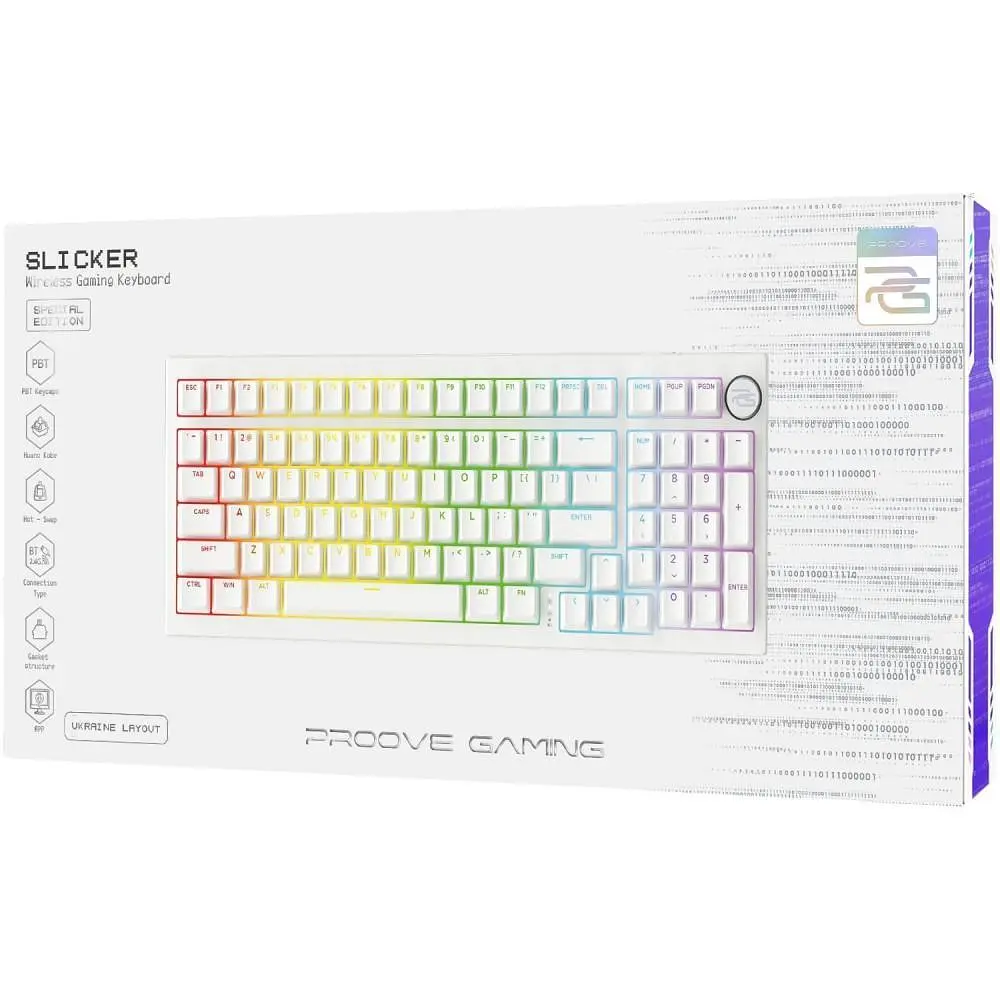 Клавіатура Proove Gaming Slicker Special Edition (Ukraine Layout) White (WKSLSE022402) - фото 13
