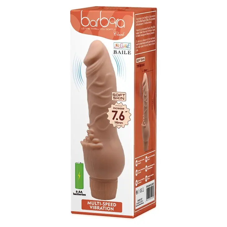 Вібратор Baile Barbara Clark Vibrator Flesh, 19.5х3.8 см тілесний - фото 10
