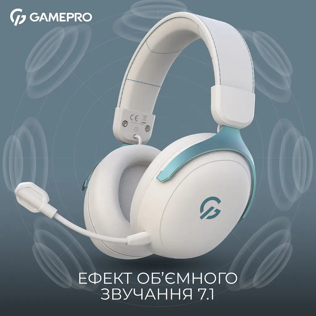 Навушники GamePro Asgard Freya Pro Wireless White/Blue (HSW201WB) - фото 5