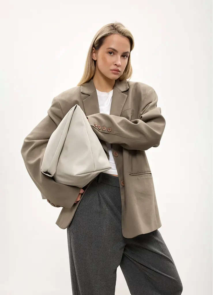 Сумка жіноча Sambag HOBO L сірий 34 х 37 х 16 см (53300030) - фото 5