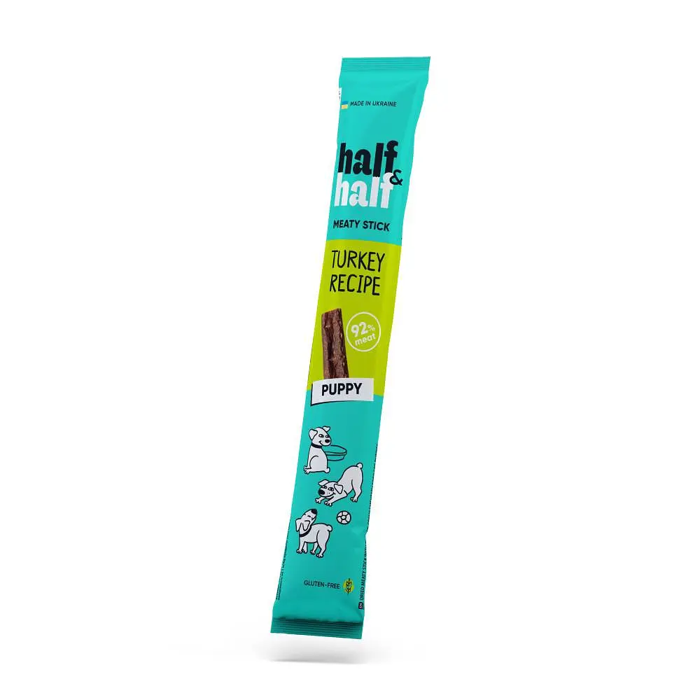 Ласощі для цуценят Half&Half м'ясна паличка з індичкою 12 г (арт.21731)