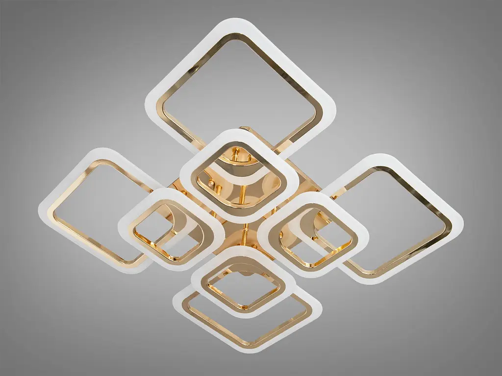 Люстра стельова LED Diasha A8060/4+4G 110W, золото, 59 см, димер, для дому та офісу - фото 3