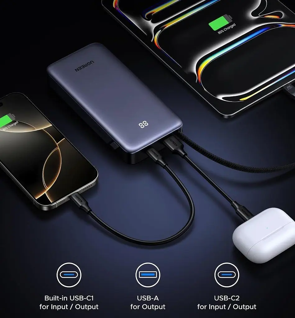 Павербанк Ugreen PB536, 45W черный 20000 mAh - фото 9