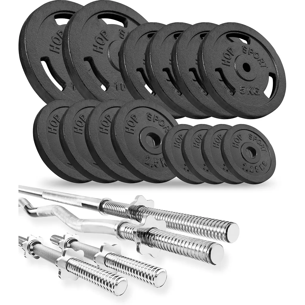 Набор Hop-Sport Strong 76кг со скамейкой HS-1065 - фото 3